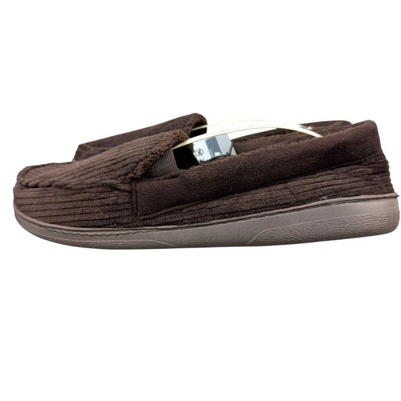 Royal Class Mocassin Slippers Mens L 11/12 Brown Corduroy Memory Foam - Picture 6 of 9
